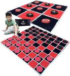 two large mats with checkers and tic tac toe