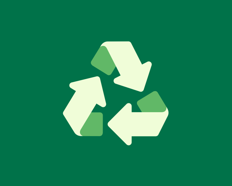 recycle symbol on green background